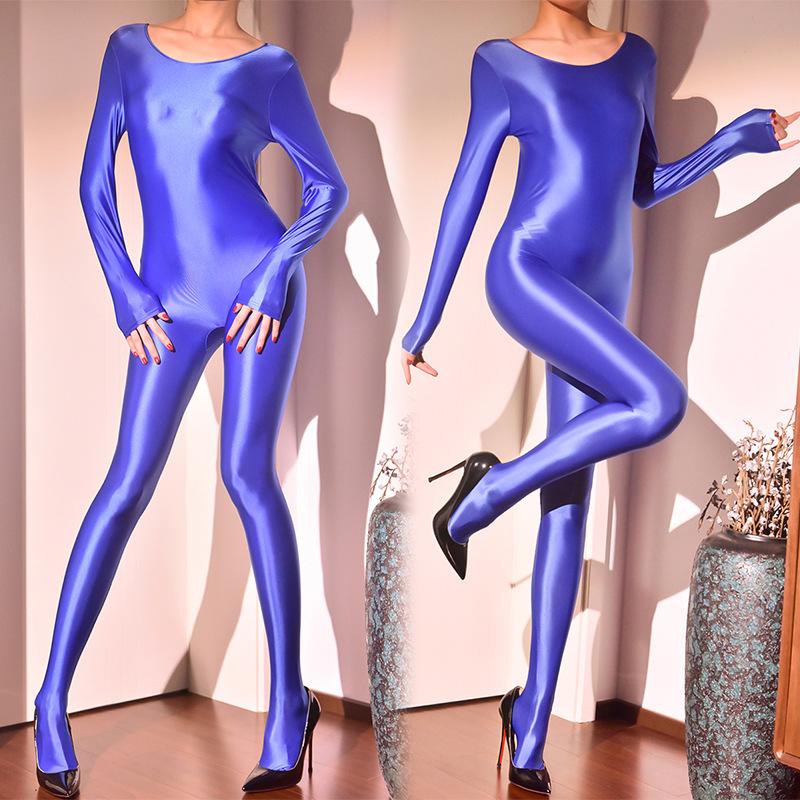 Women Full Body Stocking High Elasticity Plus Size Oil Shiny Jumpsuit Silky Smooth Luster Sockings High Socks Exotic Lingerie