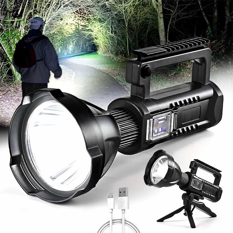 Torches LED Super Bright Rechargeable, Long Range Searchlight, Suitable for Outdoor Emergency, Camping, Fishing, Hunting