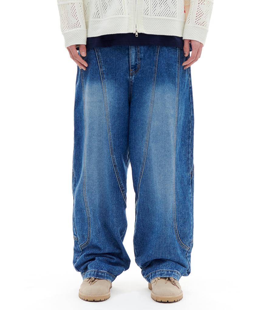 Akaibeuboldeu Panel Line Denim Pants (Blue)