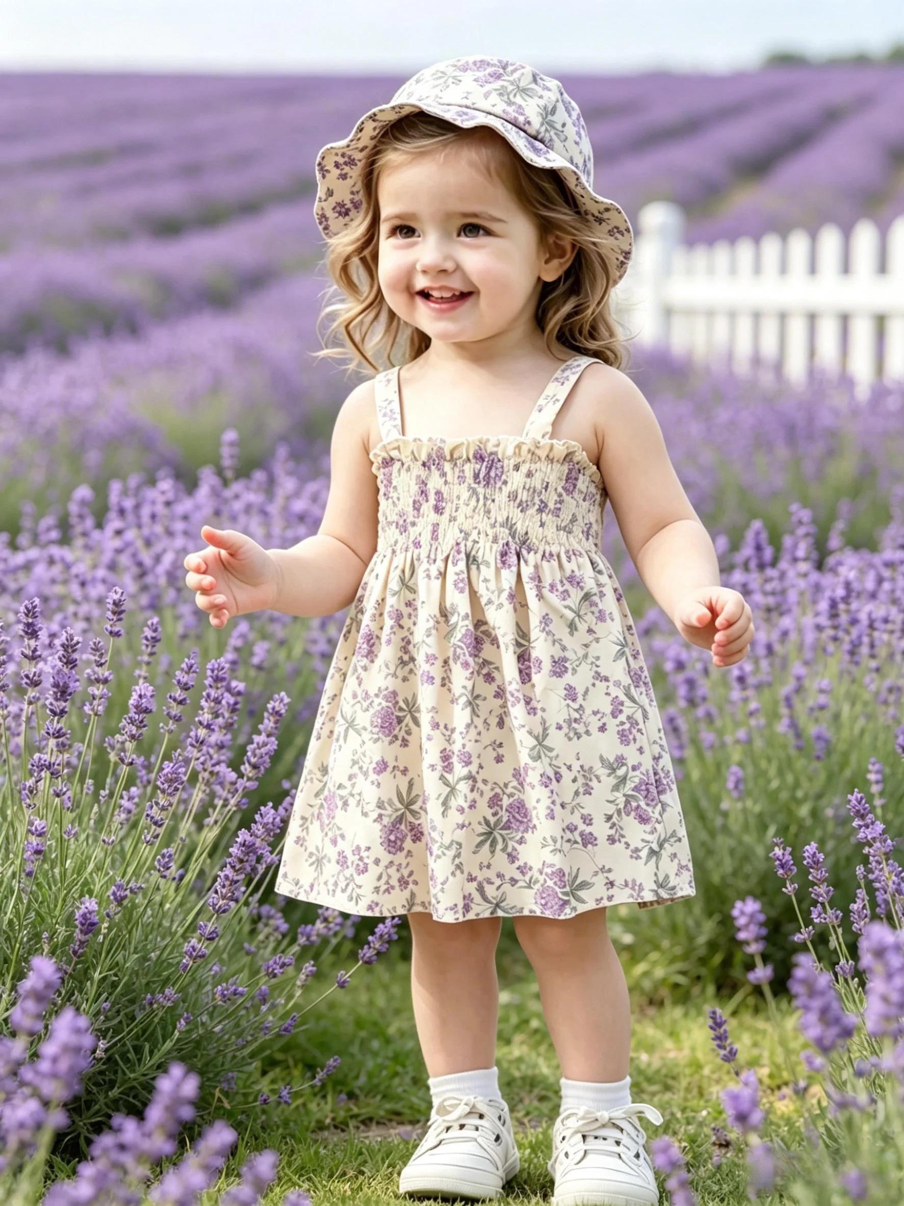 Summer Toddler Girls Floral Spaghetti Strap Dress, Loose Country Vacation Princess Dress 1-2Y разноцветные