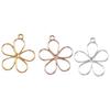 200Pcs  17*19MM Flower Pendants Alloy Alloy Open Back Small DIY  Bracelet