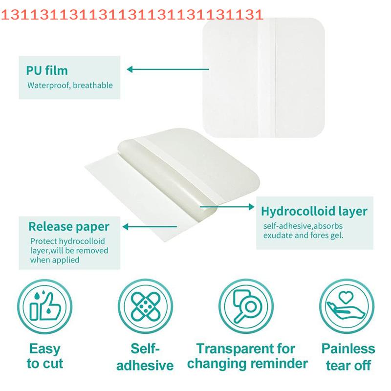2Pcs Ultra Thin Hydrocolloid Dressing Patches Wound Dressing Adhesive Breathable Waterproof Pad Help Wound Healing Skin Care