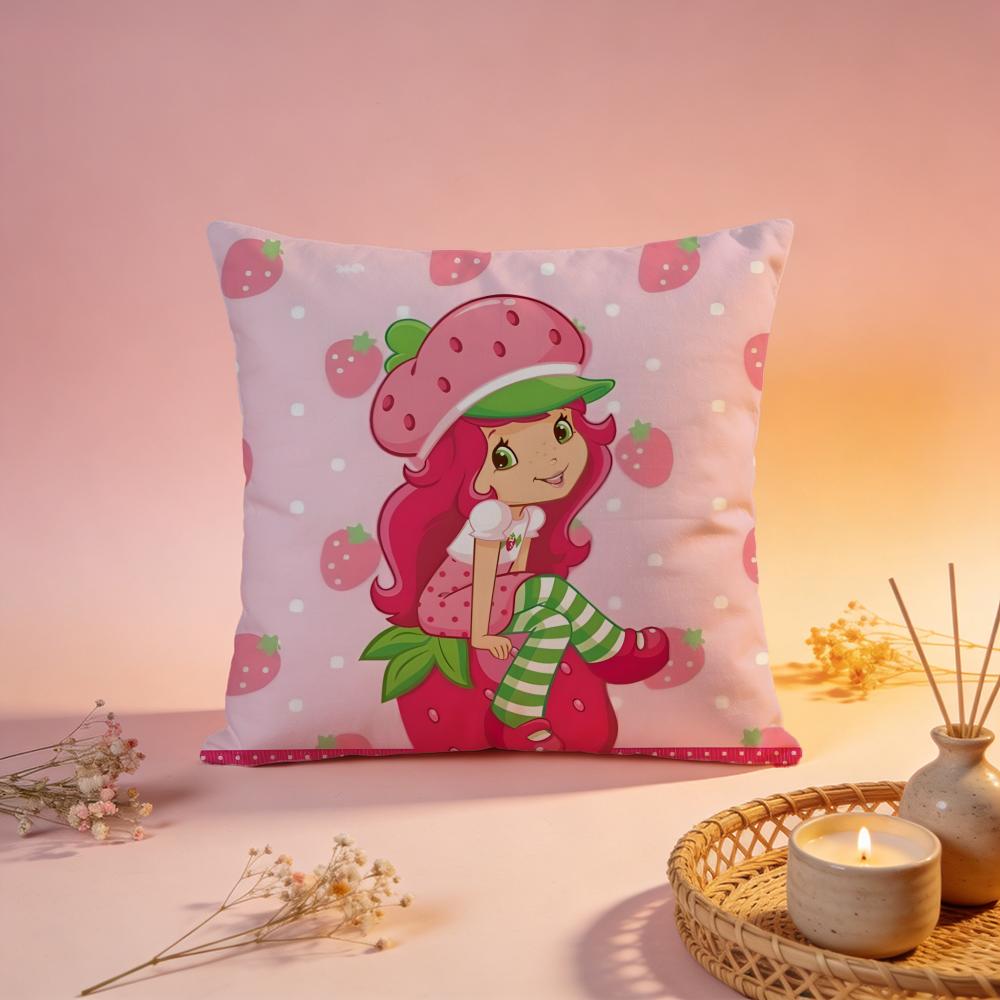 Hot SStrawberry Shortcakeiou Cushion Cover Comfortable Durable Pillow Cover MultiScene for Home Office Car Sofa