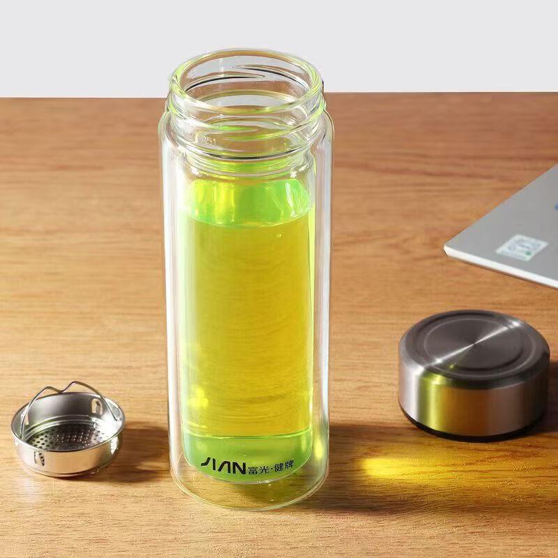 Fuguan Double Wall Glass Tea Bottle