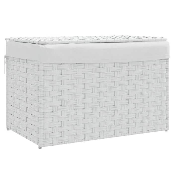 VidaXL Laundry Basket with Lid White 55.5x35x34cm Woven Resin 372053