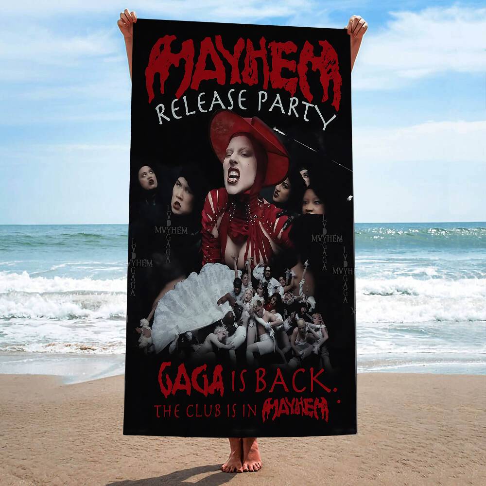 Singer L-Lady Gaga Mayhem Beach Towel For Kids Bath Towel Pool Towel Vacation Gift Picnic Towel Party Gift