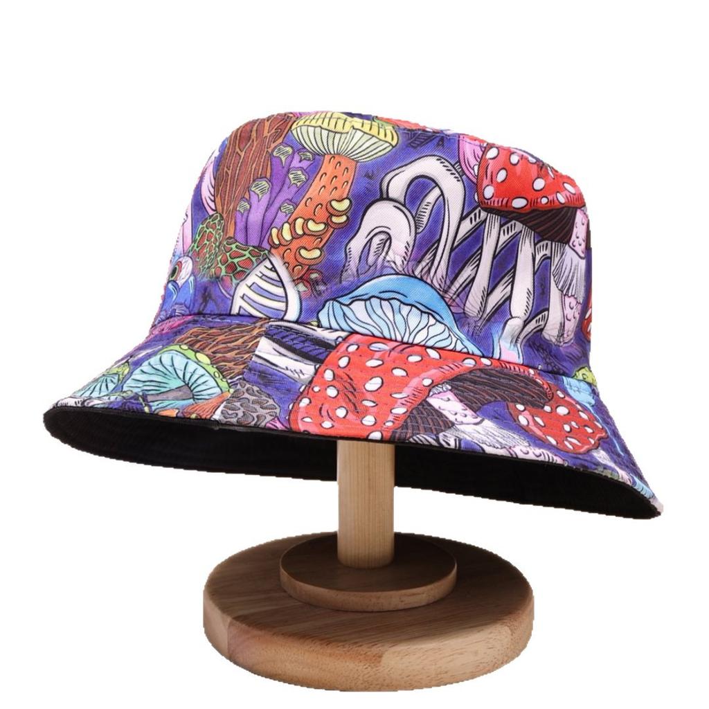 Plant Flower Print Outdoor Bucket Hat Casual Sun Hat Sun Protection Pot Hat