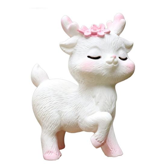 Miniature Deer Figurines Tiny Cartoon Resin Forest Animal Figures for Crafts Fairy Garden Accessories Cake Toppers