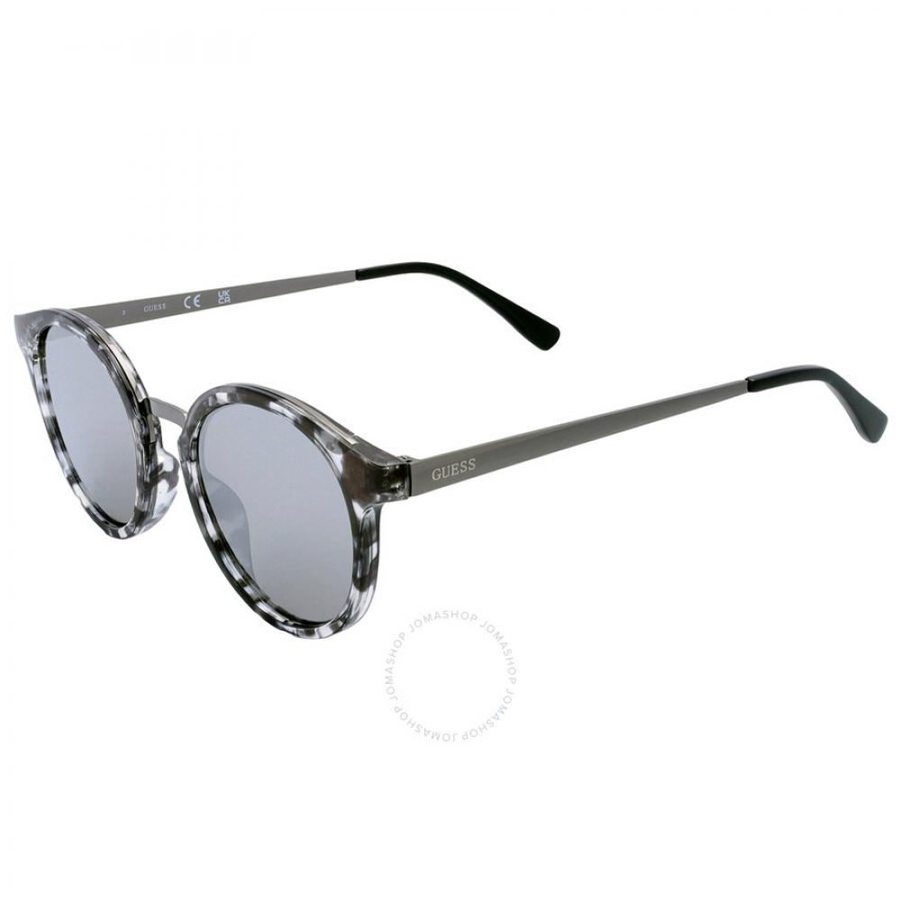 Guess Factory Silver Mirror Round Ladies Sunglasses Gf0305 56u 51
