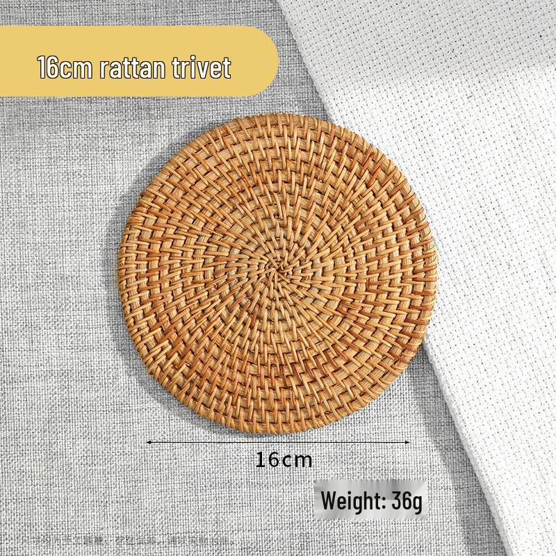 Rattan Weave Heat-Resistant Table Mat & Coaster Set