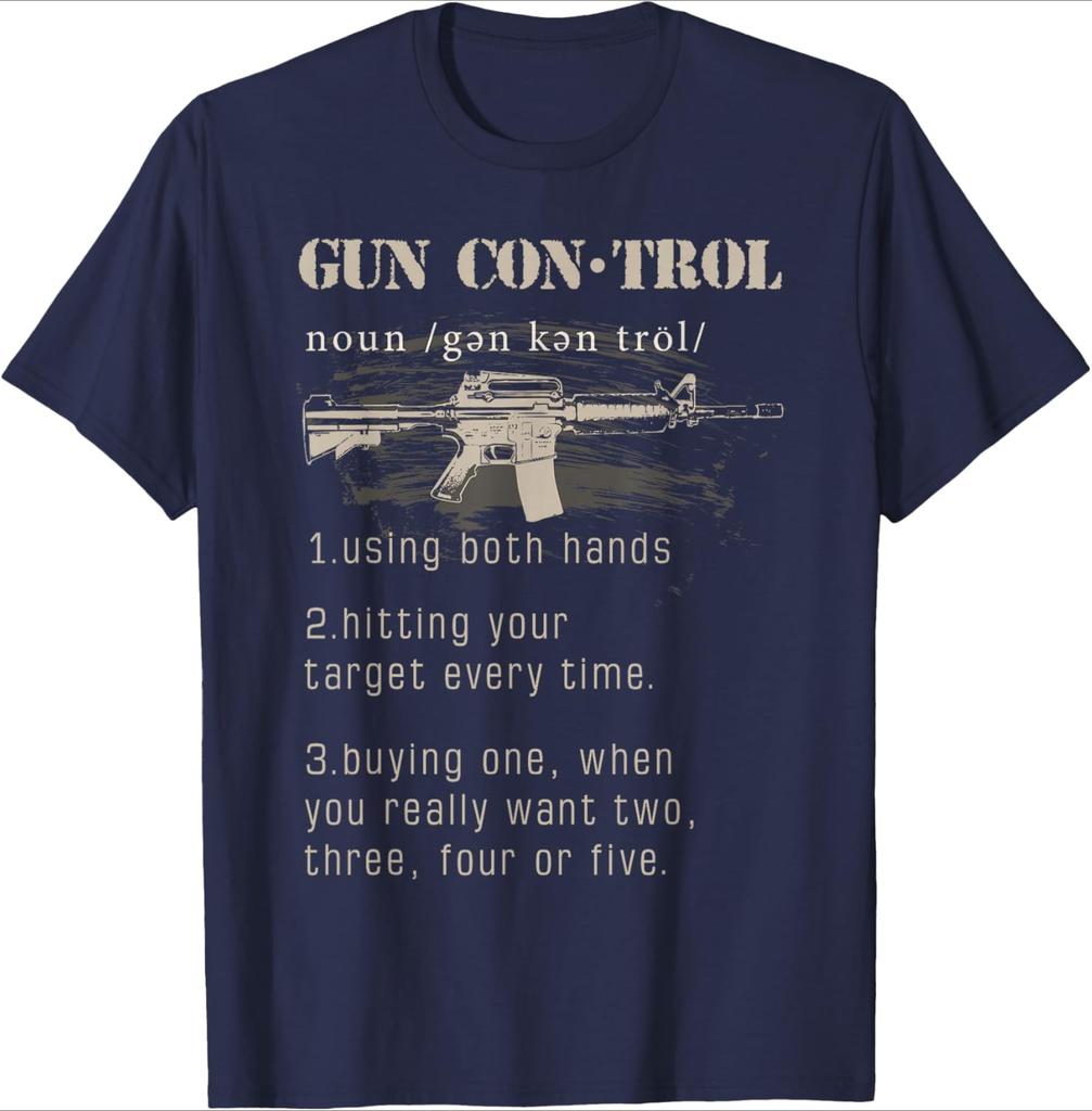 2nd Amendment Funny Gun Control Definition design100 cotton summer casual Oneck short sleeve printed mens Tshirt
