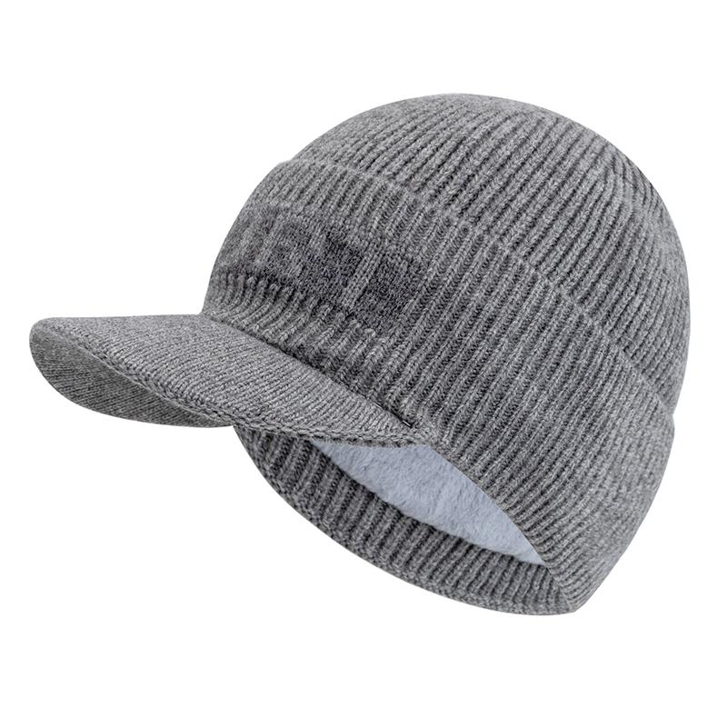 New Style Fashion Winter Hat Fur Lined Beanie Warm Brim Cap Stylish Hats For Men Outdoor Thicken Ski Sports Knitted Warm Hat