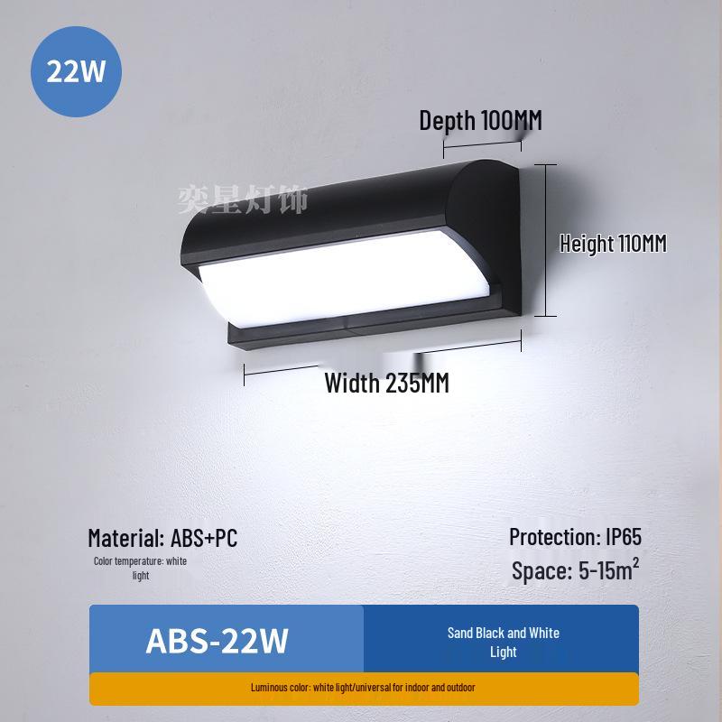 

Waterproof Outdoor Wall Light with Sensor for Courtyard, Villa Entrance, Terrace, or Balcony