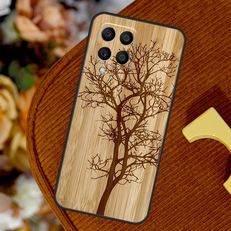 Tree Flower Bamboo Wood For Samsung Galaxy M32 M52 M12 M55 M15 M13 M23 M33 M53 M20 M21 M51 M34 M54 M30s M31s Case