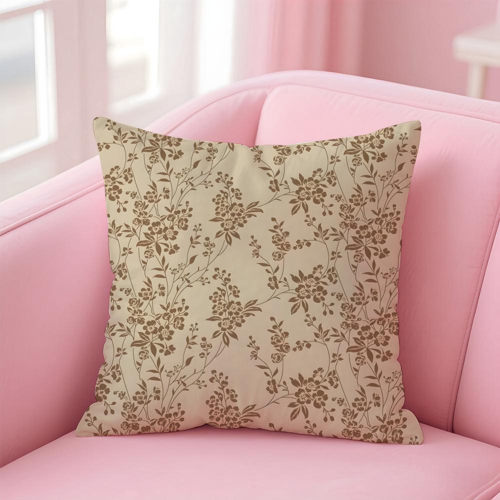 fashion Retro French courtstyle Floral motif Cushion Cover Pillowcase Short Plush Invisible zipper Room Sofa Cushion Cover