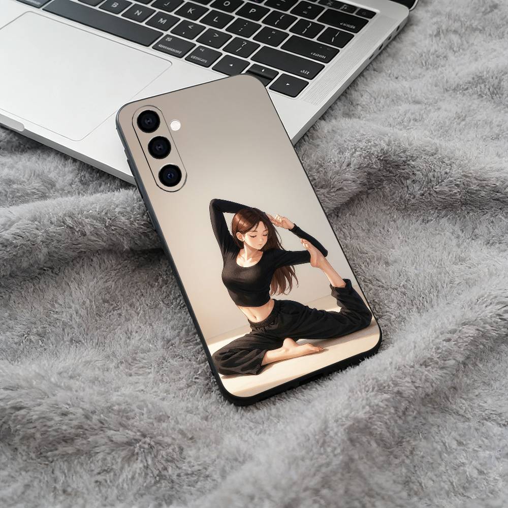 

GYM Girl Phone Case For Samsung Galaxy A73,A71 A72,A70,A53,A52,A51,Soft Silicone Black Cover Samsung a30 a20