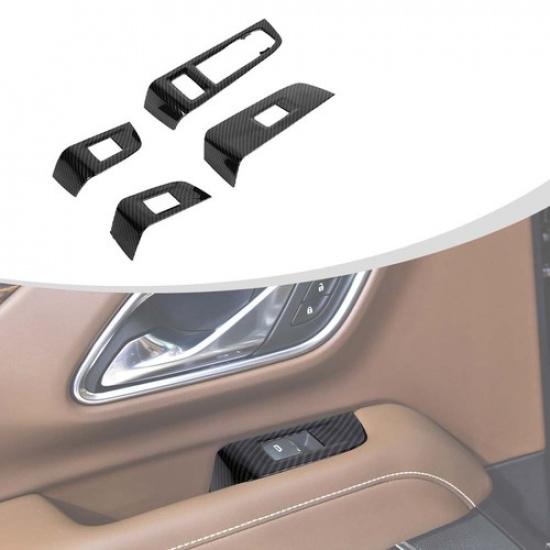 Kohlefaser Fensterheberschalter Knopf Abdeckung Zierleiste Passend für Suburban 20+ Tahoe 21+