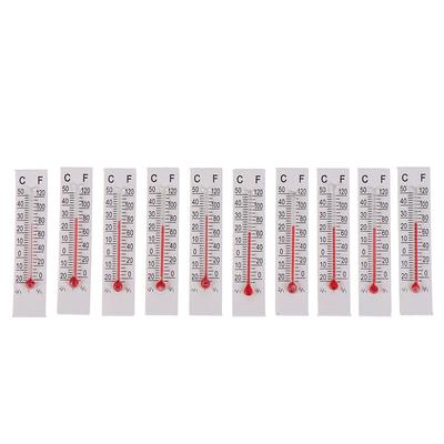 10 Stück 5 cm x 1,1 cm Miniatur-Papier-Karton-Thermometer für den Innenbereich –20–50 °C