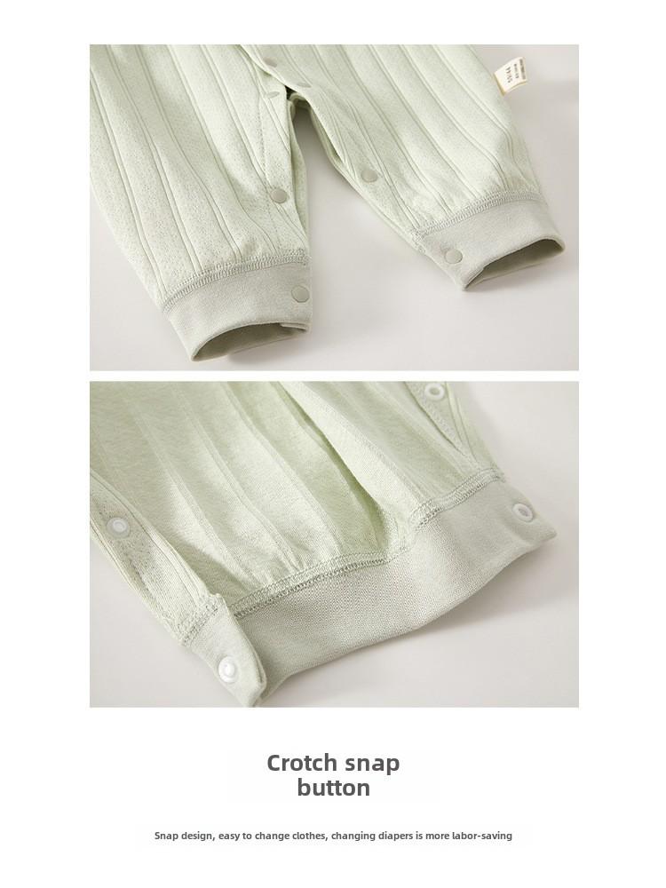 Newborn Pure Cotton Long-Sleeve Jumpsuit for Spring/Autumn - Baby Romper Pajamas for Crawling
