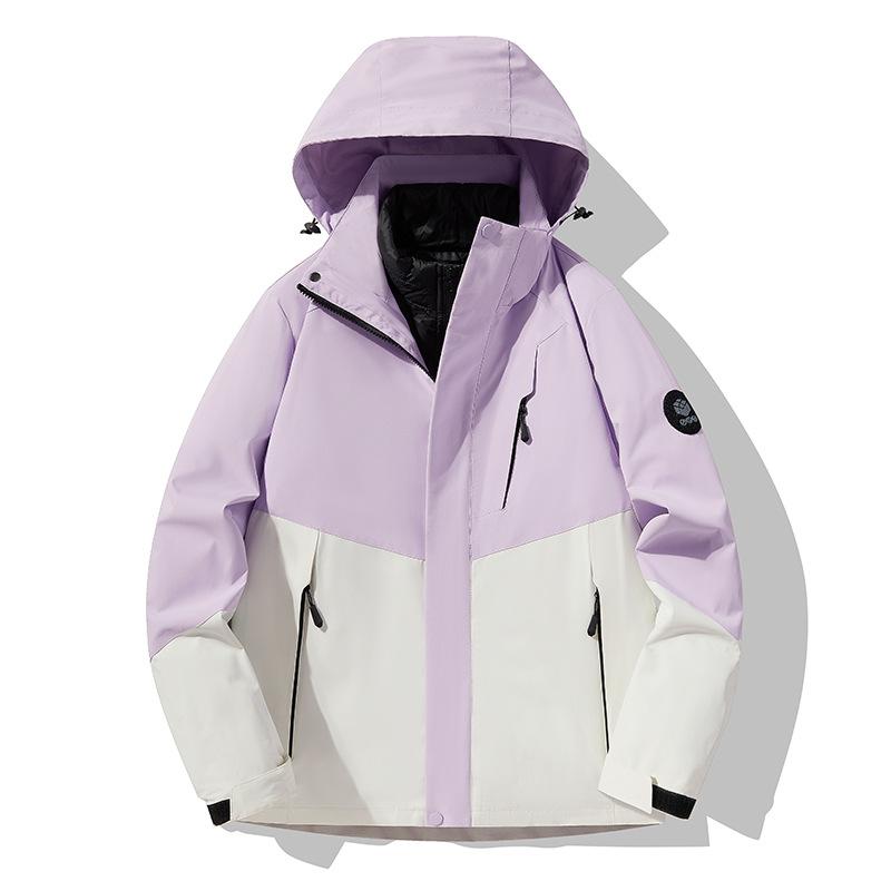 New Autumn and Winter Outdoor Thickened Windproof Waterproof Jacket for Men and Women Down Warm Three-in-one or Two