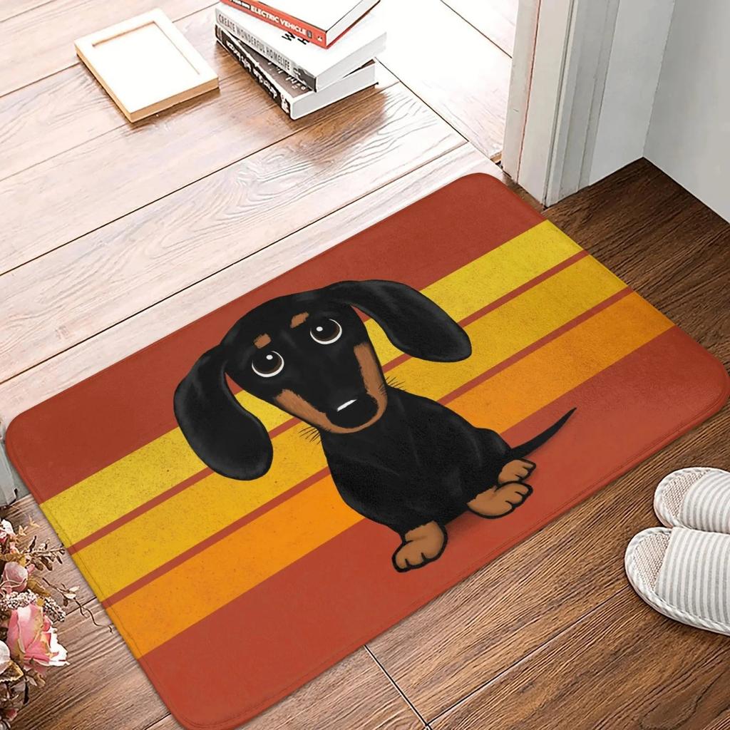 Modern and Fun Dachshund Patterns DoorMat, Non-slip Carpet, Suitable for Living Room, Bedroom, Bathroom, Holiday Home Decoration