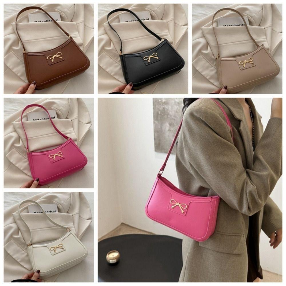 

PU Leather Bowknot Underarm Bag Y2k Women Handbag Sweet Bow Shoulder Bag Girls хакі