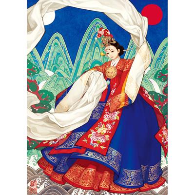 2000 Piece Jigsaw Puzzle - Hwagwanmu Woman, Popular Korean Puzzle