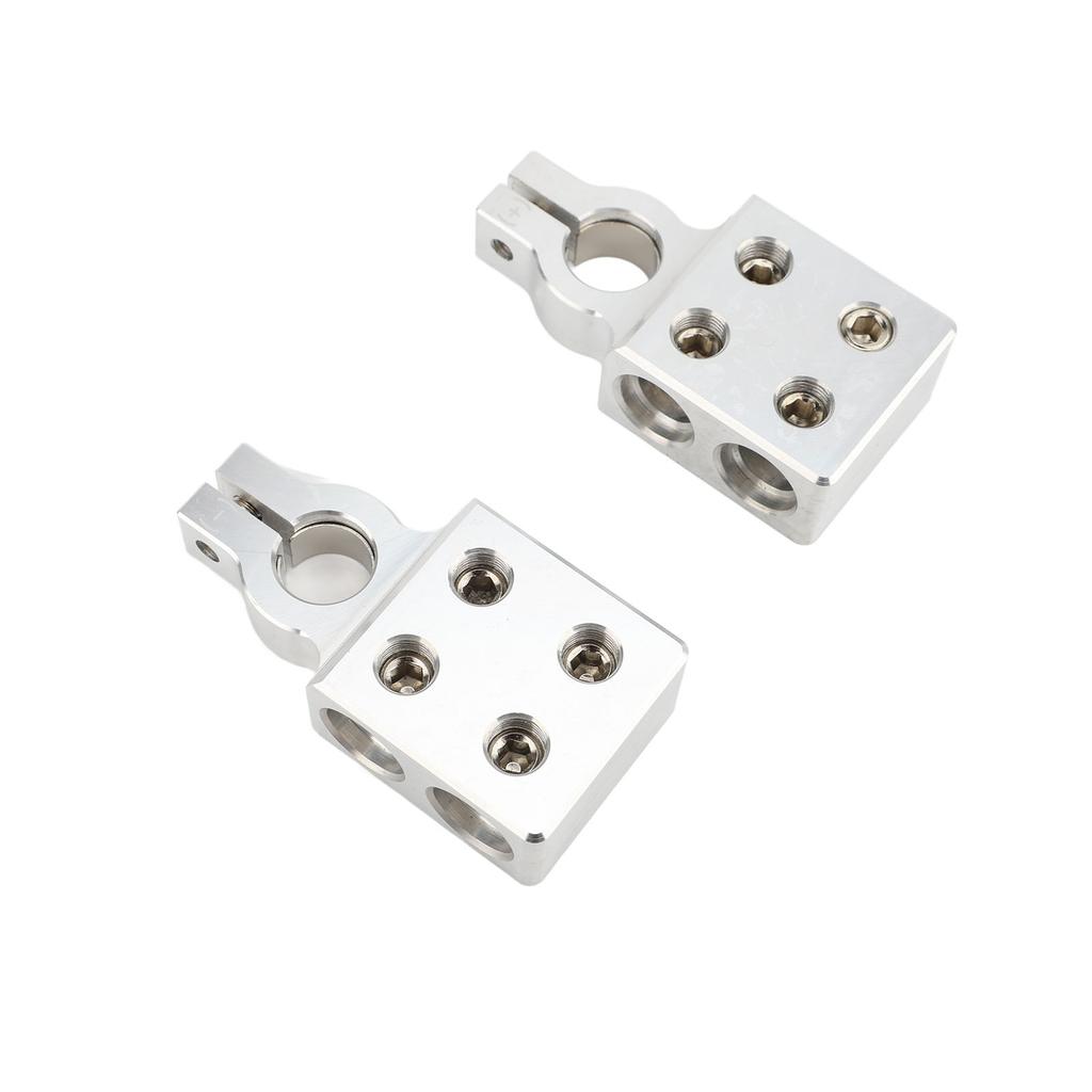 2PCS Car Battery Terminal Connectors 4X0GA Aluminum Alloy 4 Way Battery Terminal Clamps Universal