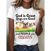 Fashion Women Retro Dog Print T Shirt Funny Casual O-neck Short Sleeves T-shirt Summer Female Tee Shirt