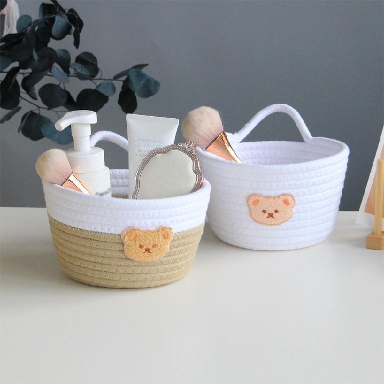 Small Woven Storage Baskets with Handles Basket for Kids Home Decor Toy Basket