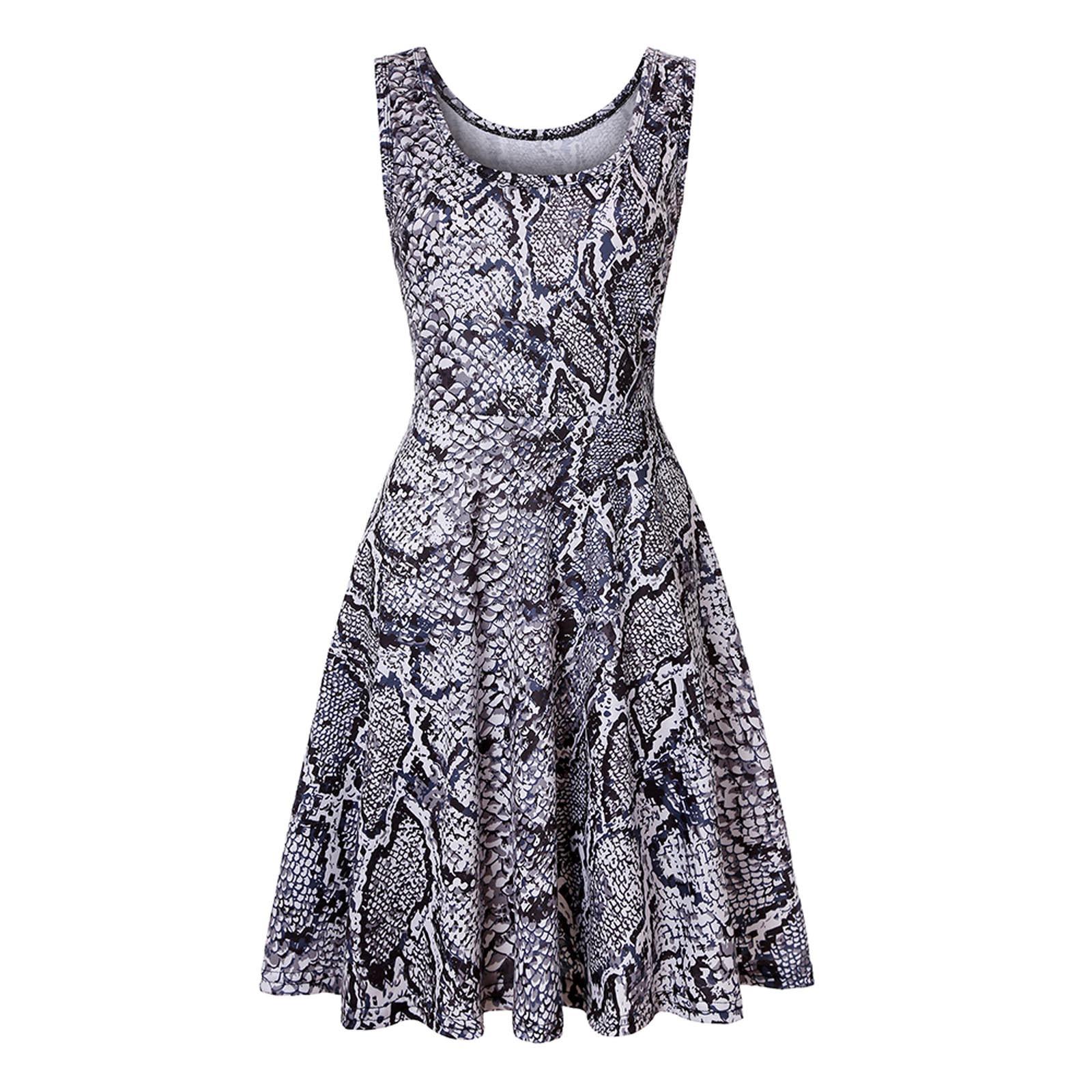 

Женское повседневное летнее пляжное платье с круглым вырезом без рукавов, мягкое полосатое трапециевидное платье от солнца XL