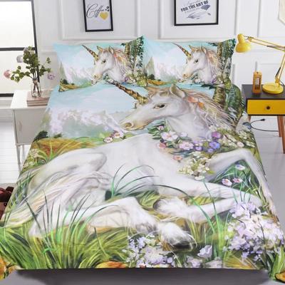 Bed Linens Unicorn Comforter Set Super Soft 3 Piece Duvet Set Bedings 100% Bamboo Fiber Bedding Comforter Set Girl Unicorn Bed