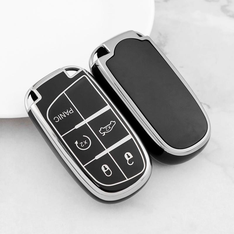 5 Buttons Tpu Smart Auto Key Fob Case Cover For Jeep Cherokee Wrangler Compass Renegade Grand Patriot Grand Keychain