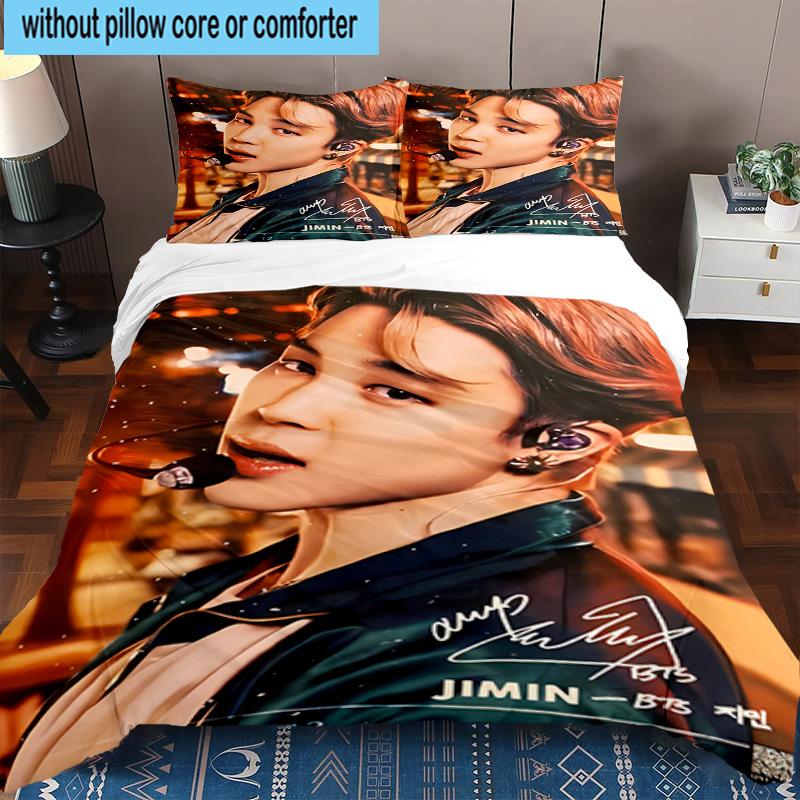 3 Stück K-Pop Musikgruppe 3 Stück Bettwäsche, inklusive 3 Stück Bettbezug und 2 Stück Kissenbezüge. Perfekt für Weihnachten, ideal für Schlafzimmer, Wohnheimzimmer