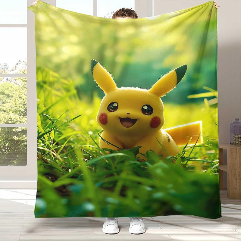 

6 Style Pikachu Pokemon Flannel Blanket,Ultra Soft Warm Plush Throw for Home Bedroom Bed Sofa Cover Office Camping Picnic gift 75x90cm