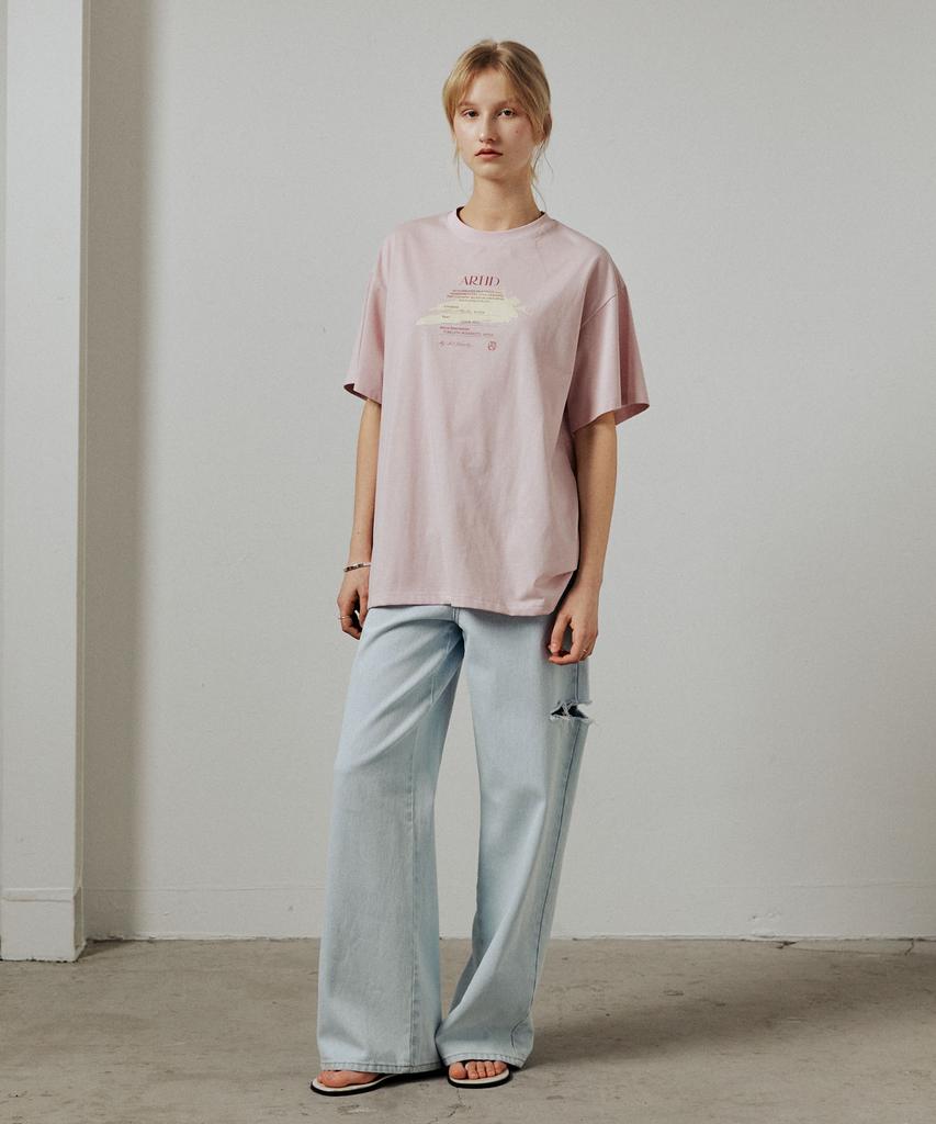 ARTID Spread Oversized Short Sleeve T-Shirt_Light Pink