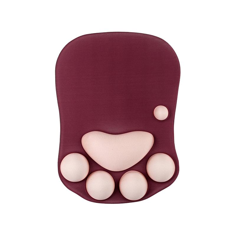 Wrist Rest Support for 3D Mouse Pad Cat's Paw Circle Coaster Gaming Mouse Pad Ergonomic Gel Memory Foam for Computer, Laptop