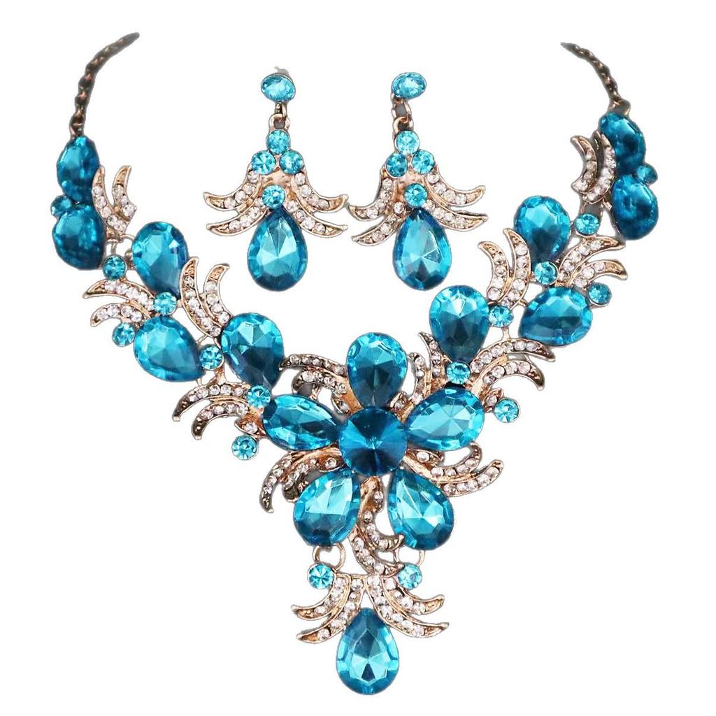 Collier Pendentif Exagéré en Agate Rubis pour Tenue de Mariée