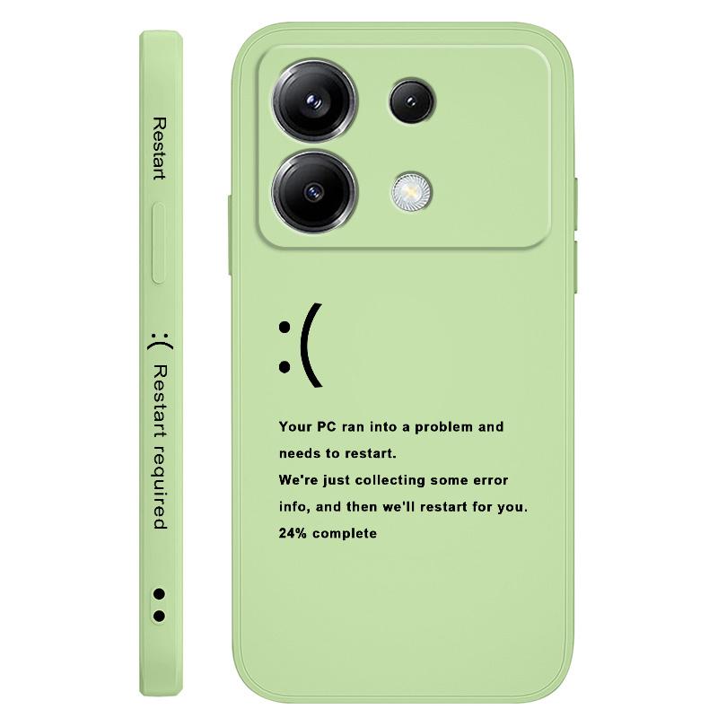 

Disturbing Blue Screen Phone Case For Xiaomi Poco F7 X7 X6 F6 M6 M5 M5S F5 X5 F4 X4 M4 F3 M3 X3 Pro 4G 5G GT Silicone Cover Poco M3 Pro 5G світло-зелений колір