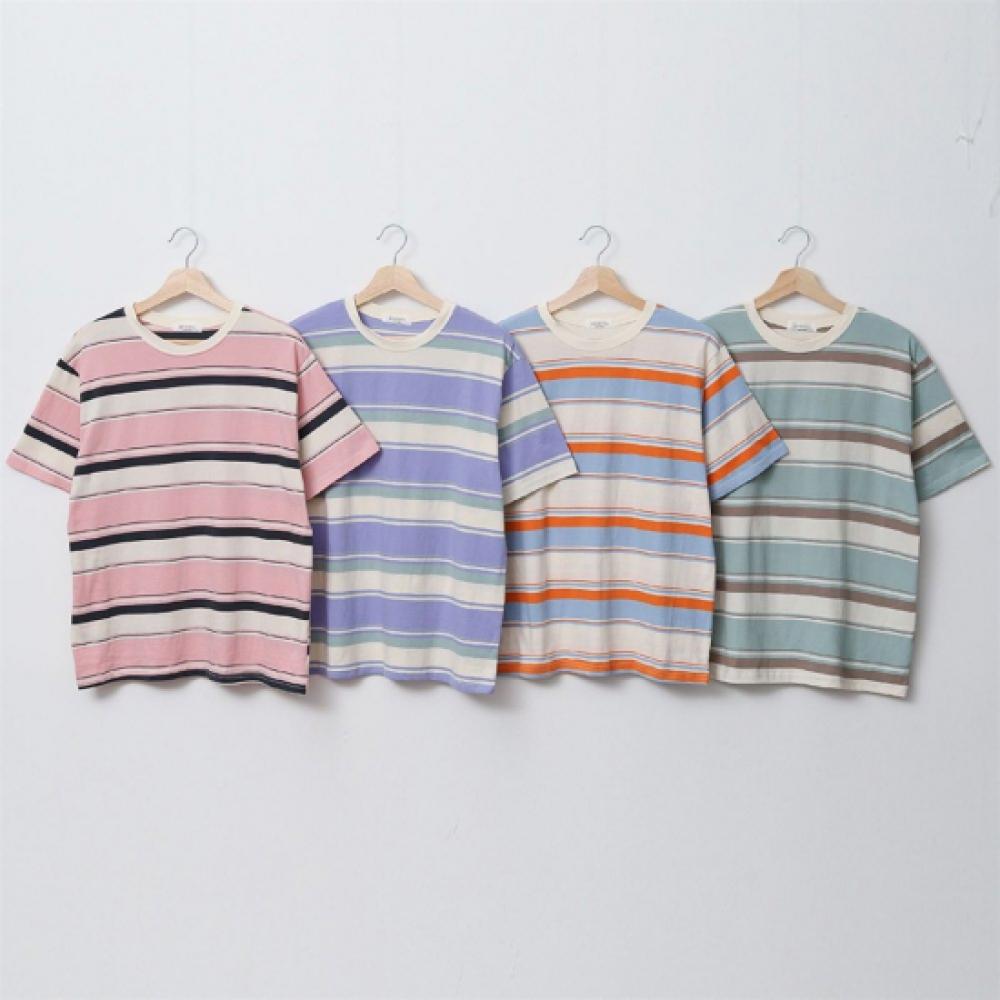 New ArrivalS Open Run Women S STripe Color Block Round Box ShorT Sleeve T ShirT