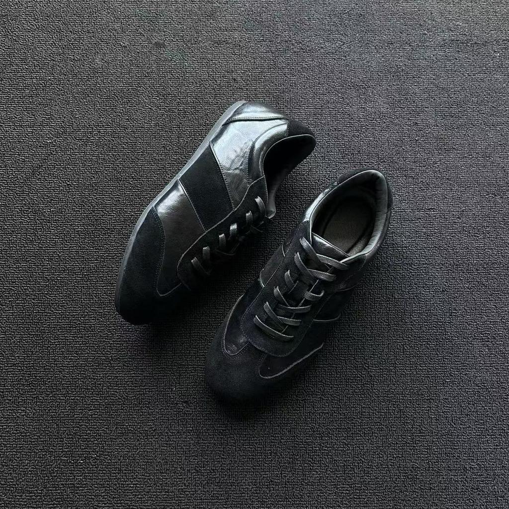 Classic Retro Forrest Gump Shoes Versatile Round Head Lace-Up Commuting Single Shoes Casual Moral Training Shoes Men'S Comfort
