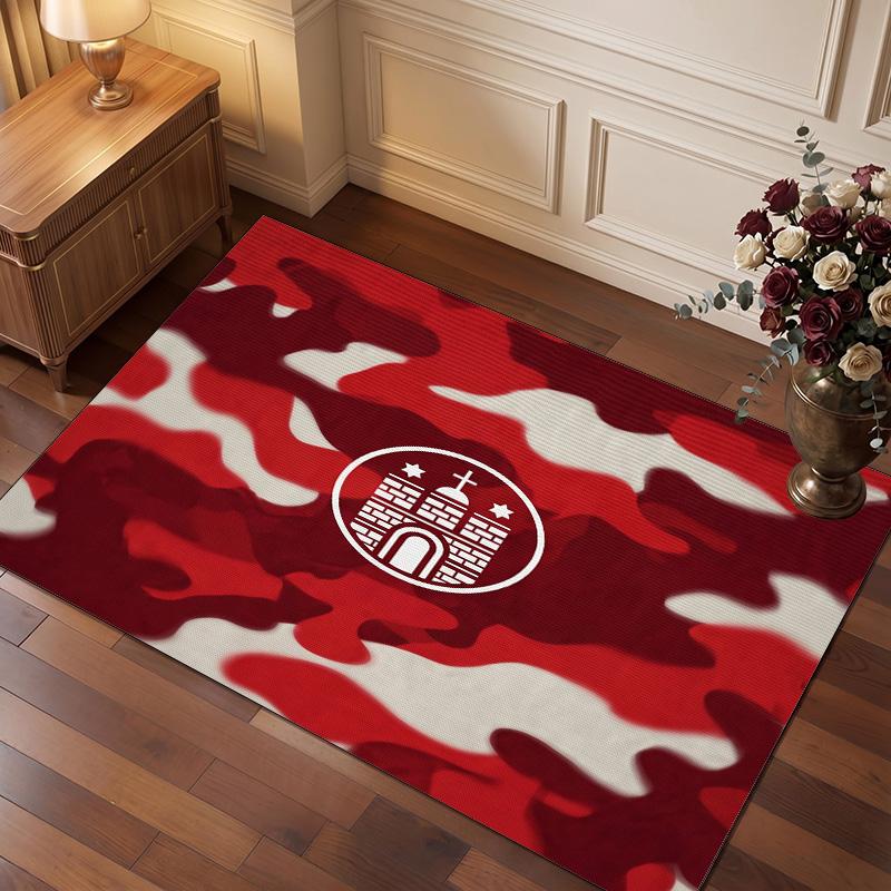 FC St. Pauli Voetbal Print Kristalfluweel Tapijt, Comfortabel Waterabsorberend Antislip Binnen Vloerkleed
