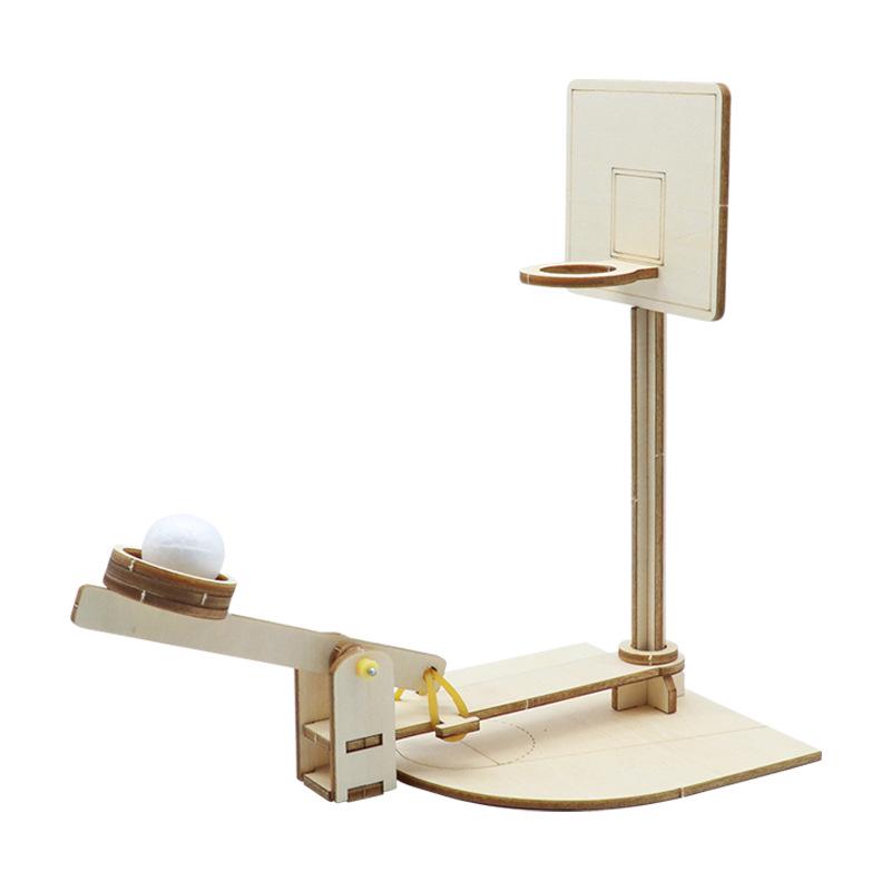 Holz DIY Basketballkorb für wissenschaftliche Experimente: Pädagogisches Physik-Set für Kinder