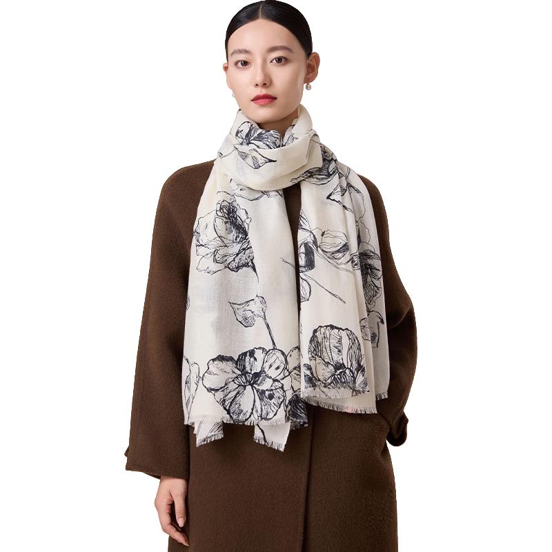 

Shanghai Story 100% Merino Wool Jacquard Scarf & Shawl Gift Box 70x190cm