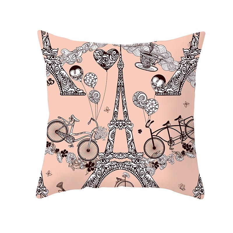 Notre Dame Cathedral French Landscape Pillow Cover European Print Cushion Waist Pillow Cover