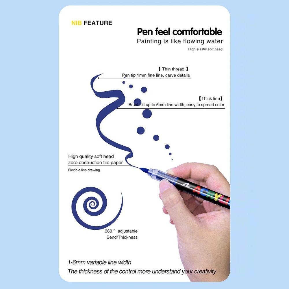 Christmas Gift Acrylic Paint Pens DIY Crafts Rock Painting Pens New Markers Brush  Wood Canvas