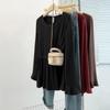 Plus Size Autumn Round Neck Ribbed Pullover Base Layer for Women - Slimming & Versatile
