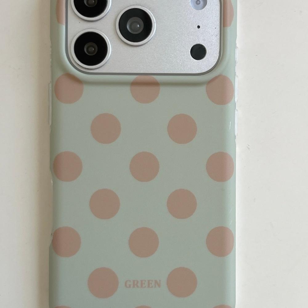 Korean Ins Solid Color Simple Polka Dot Suitable for Apple 17Pro Mobile Phone Case Iphone16promax New 15 Double Layer 17 Girl 14pm Trend 13 Creative