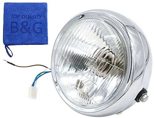 Small Headlight 160mm Glass Lens Headlight Varios Zephyr 400 ZRX400 Chrome Plated XJR400R SR400 XJ400 TW200 Eliminator Monkey Silver