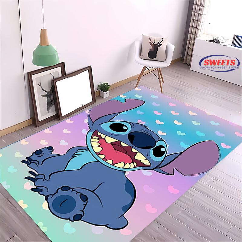 

Килим №3 на тему Діснея Ліло та Стіч! Килимок для спальні, вітальні, ліжка, Нековзний, Вишуканий домашній декор, Міцний килим, який можна прати в машині 60*90cm